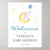 Elephant Baby shower Welcome Sign Poster (Voorkant)