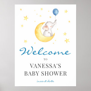 Elephant Baby shower Welcome Sign Poster