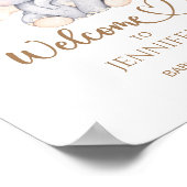 Elephant Baby shower Welkom Poster (Hoek)