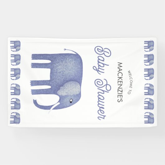 Elephant Baby shower Welkom Spandoek (Horizontaal)