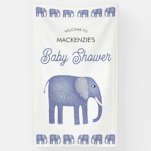 Elephant Baby shower Welkom Spandoek (Verticaal)