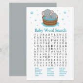 Elephant Baby shower Word Search Game (Voorkant / Achterkant)