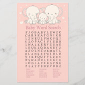 Elephant Baby shower Word Search Game (Voorkant)