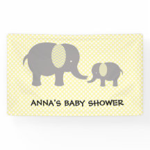 Elephant Baby Shower - Yellow and Gray