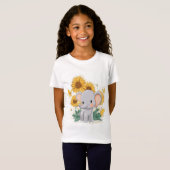 Elephant Baby Steps: Schattig ontwerp van de olifa T-shirt (Voorkant volledig)