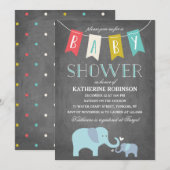 Elephant Baby | Uitnodiging tot Baby shower (Voorkant / Achterkant)