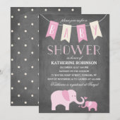 Elephant Baby | Uitnodiging tot Baby shower (Voorkant / Achterkant)