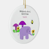 Elephant-Baby voor eerste kerstmis Keramisch Ornament (Rechts)