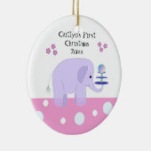 Elephant Baby's Eerste Kerstmis Keramisch Ornament (Rechts)