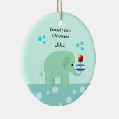 Elephant Baby's Eerste Kerstmis Keramisch Ornament (Rechts)