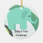 Elephant Baby's Frist Kerstmis Keramisch Ornament (Voorkant)