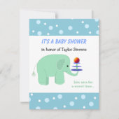 Elephant Balancing Act Baby shower Kaart (Voorkant)