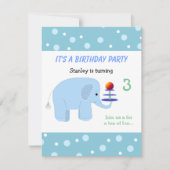 Elephant Balancing Act Birthday Invitation Kaart (Voorkant)