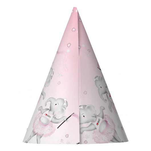 Elephant Ballerina Dance Birthday Feesthoedjes (Achterkant)
