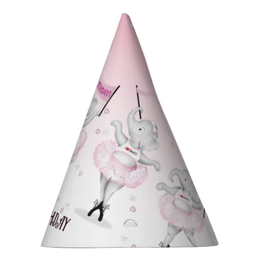 Elephant Ballerina Dance Birthday Feesthoedjes (Rechts)