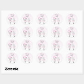 Elephant Ballerina Dance Birthday Ronde Sticker (Vel)