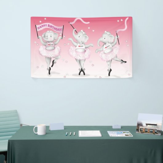 Elephant Ballerina Dance Birthday Spandoek (Beurs)