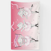 Elephant Ballerina Dance Birthday Spandoek (Verticaal)