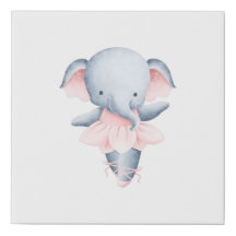Elephant Ballerina Faux Canvas Print