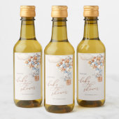 Elephant-ballon Baby shower Mini Wine Label Wijn Etiket (Flessen)