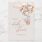 Elephant-ballon Baby shower Mini Wine Label Wijn Etiket (Enkel label)