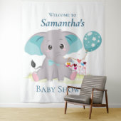 Elephant ballon Girl Baby shower Backdrop Wandkleed (In situ)