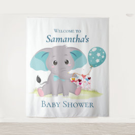 Elephant ballon Girl Baby shower Backdrop Wandkleed