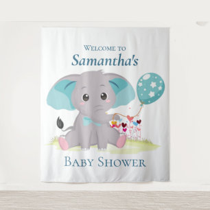 Elephant ballon Girl Baby shower Backdrop Wandkleed