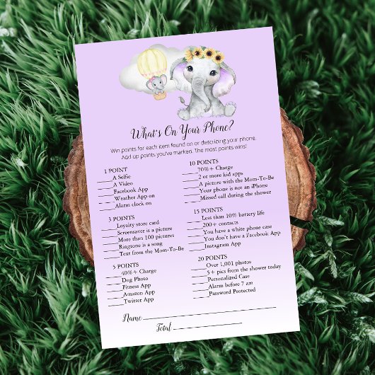 Elephant ballon op je telefoon Paarse Baby game