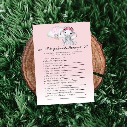 Elephant-ballon weet je dat mam-2-be Baby game