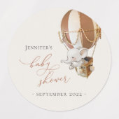Elephant-ballonlabels voor Baby shower Labels (Design 1)