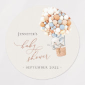 Elephant-ballonlabels voor Baby shower Labels (Design 1)