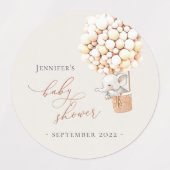 Elephant-ballonlabels voor Baby shower Labels (Design 1)