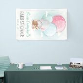 Elephant-ballonnen Genderneutraal Baby shower Spandoek (Beurs)