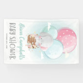 Elephant-ballonnen Genderneutraal Baby shower Spandoek (Horizontaal)