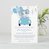 Elephant-ballonnen van Cute Boy rijden door Baby s Kaart (Staand voorkant)