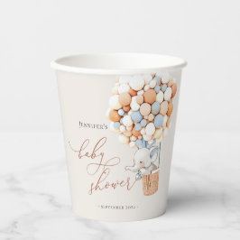 Elephant-ballonpapier voor Baby showers Papieren Bekers