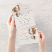 Elephant-ballonvaarding Baby shower in één uitnodi