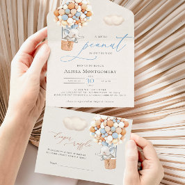 Elephant-ballonvaarding Baby shower in één uitnodi All In One Uitnodiging