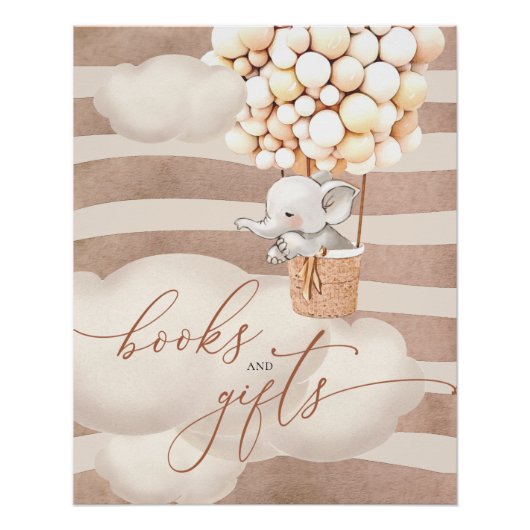 Elephant Balloon Baby Boeken en Gifts Poster (Voorkant)