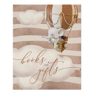 Elephant Balloon Baby Boeken en Gifts Poster