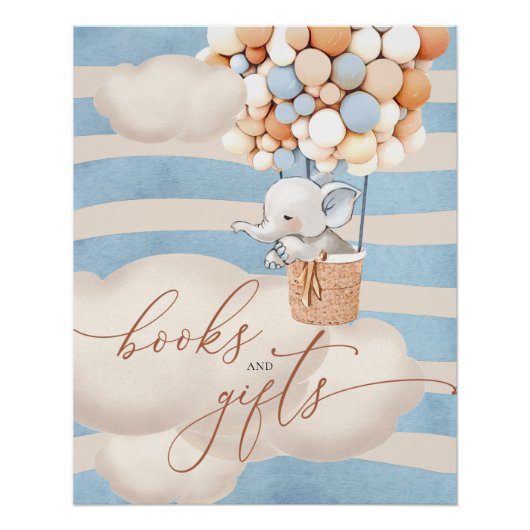 Elephant Balloon Baby Boeken en Gifts Poster (Voorkant)