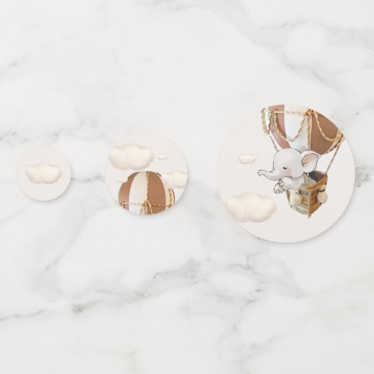 Elephant Balloon Baby shower Confetti (Achterkanten)