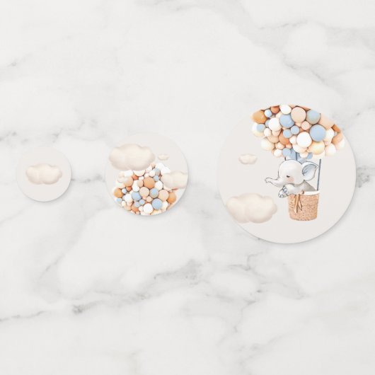 Elephant Balloon Baby shower Confetti (Achterkanten)