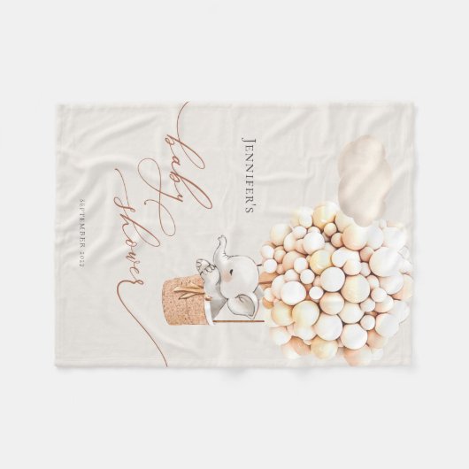 Elephant Balloon Baby shower Fleece Blanket (Voorkant (Horizontaal))