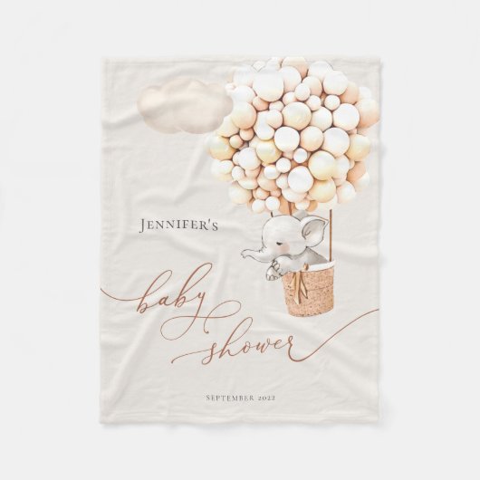 Elephant Balloon Baby shower Fleece Blanket (Voorkant)