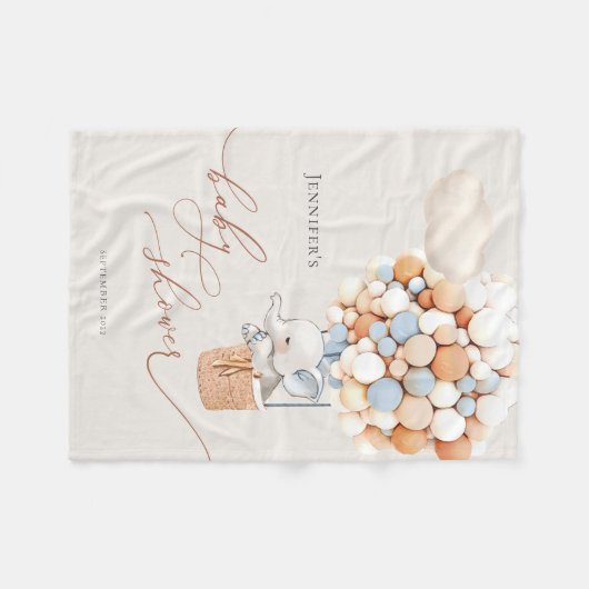 Elephant Balloon Baby shower Fleece Blanket (Voorkant (Horizontaal))