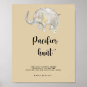 Elephant Balloon - baby shower game Pacifier-jacht Poster (Voorkant)