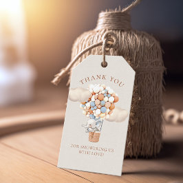 Elephant Balloon Baby shower Gift Labels Cadeaulabel