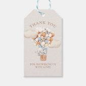 Elephant Balloon Baby shower Gift Labels Cadeaulabel (Voorkant)